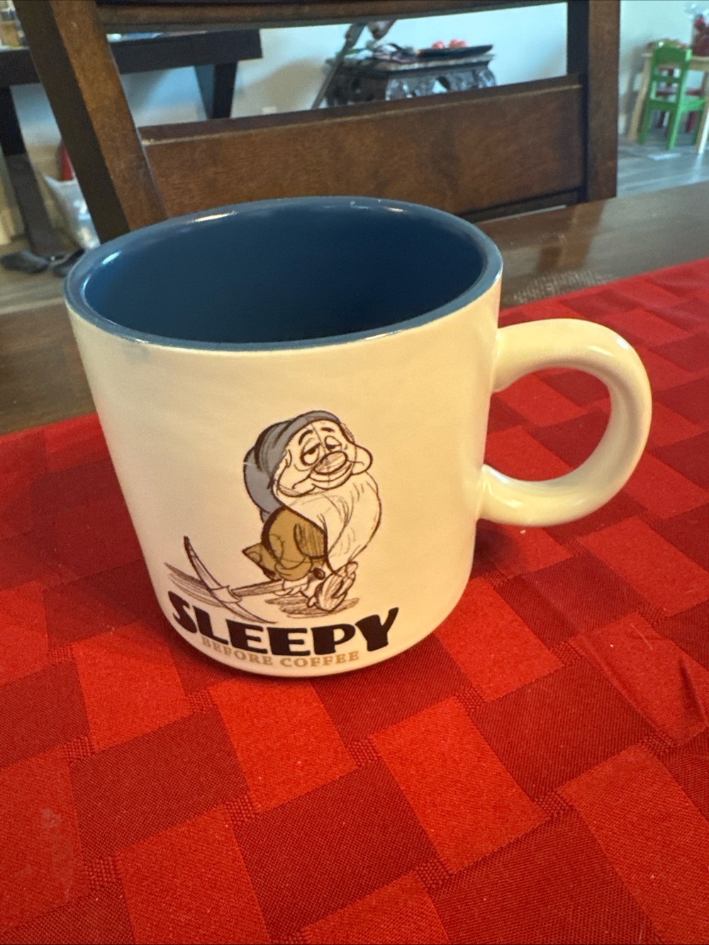 Hallmark White Mug with Blue Interior and Sleepy Character
